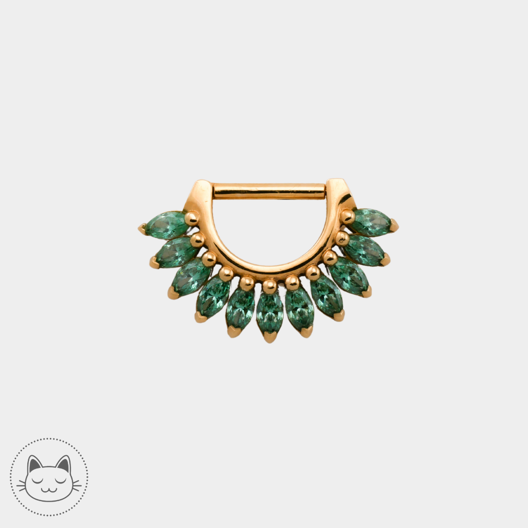 Auris- Anneau "Marchesa"- Zircons vert - Kawaii Place piercing 