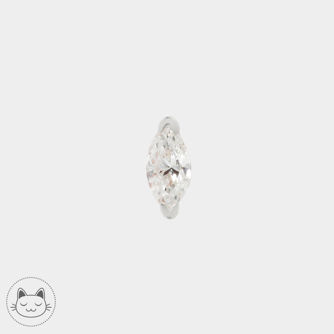 Buddha Jewelry - Zuri - Zircon blanc Or Blanc