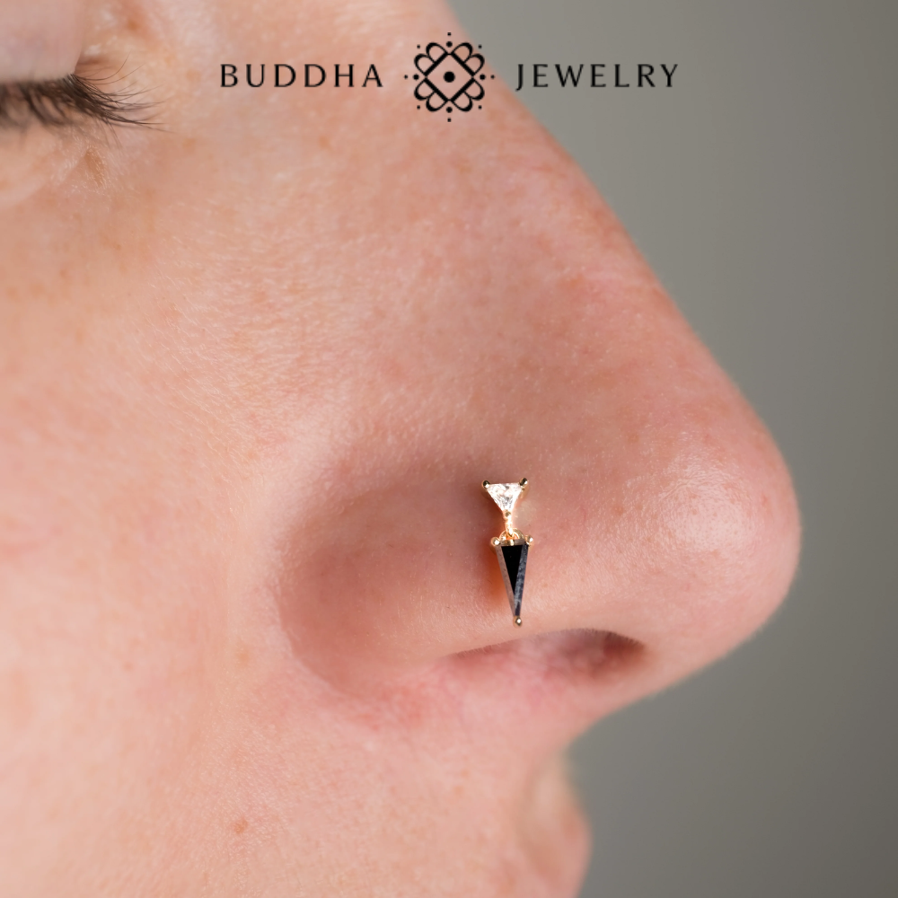 Buddha Jewelry - Daring - Yellow gold, black spinel and white zirconia