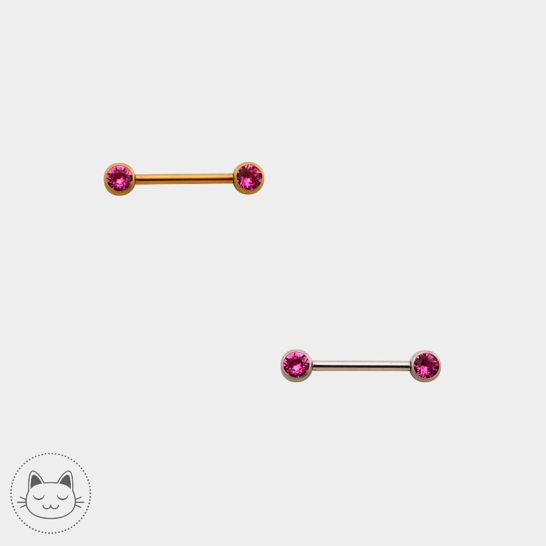 Nipple jewelry - Titanium - Circled white zircons