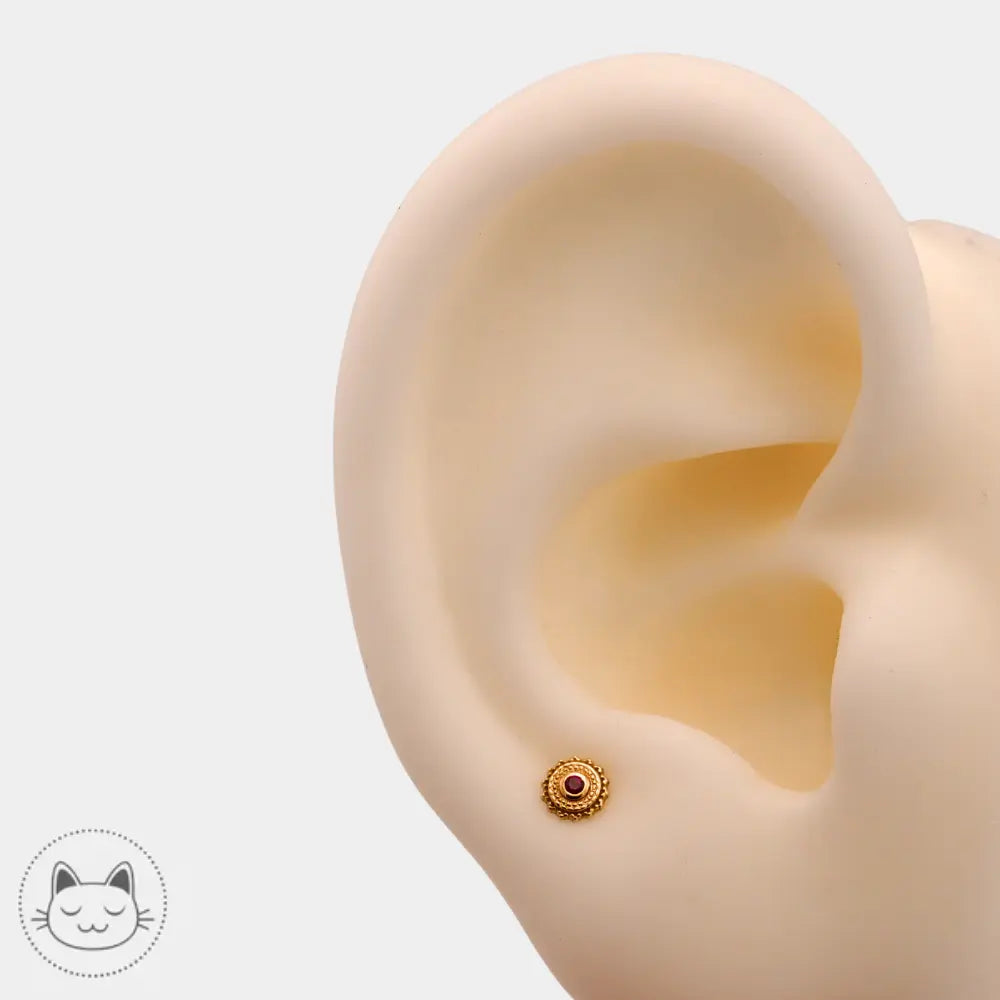 Afghan BVLA or 14k rubis 4 mm pour piercing