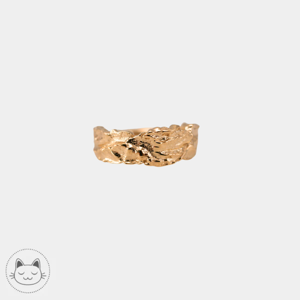 Anneau or jaune 14k Naga Primitif pour lobe
