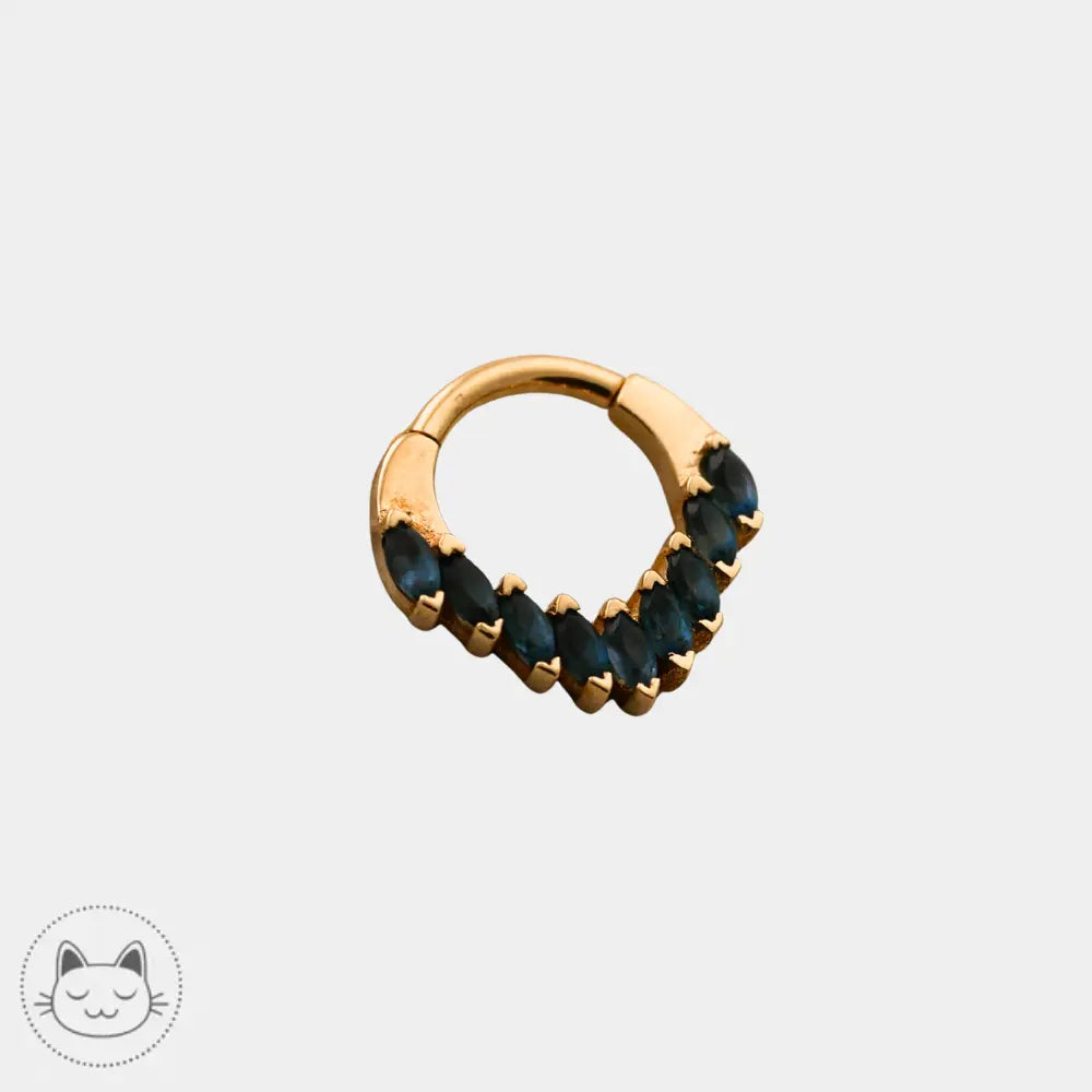 Bijou BVLA pour septum ou daith topaze bleue sablée