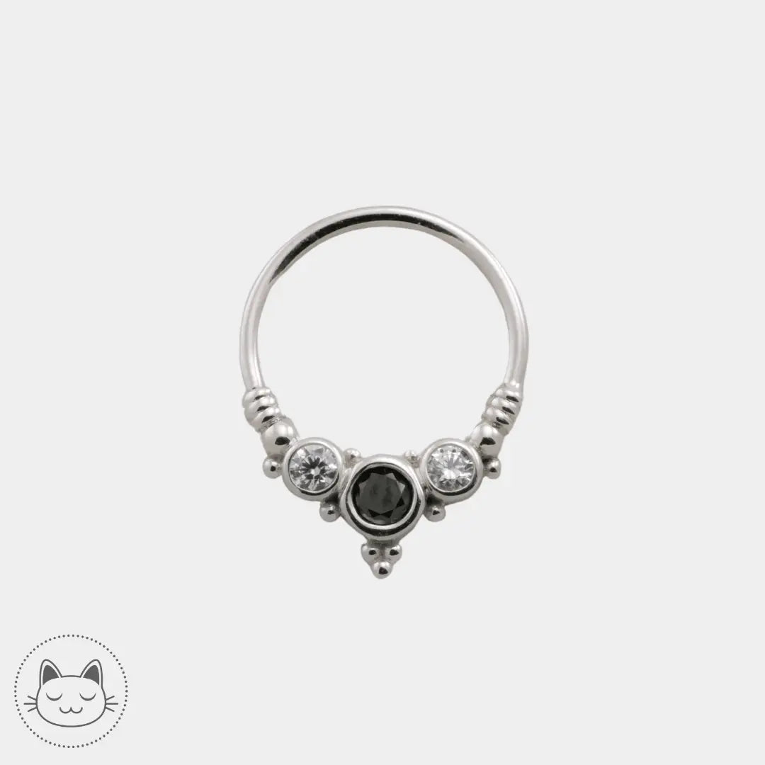 BVLA - Sylvie - Or blanc et Onyx - Kawaii Place piercing 