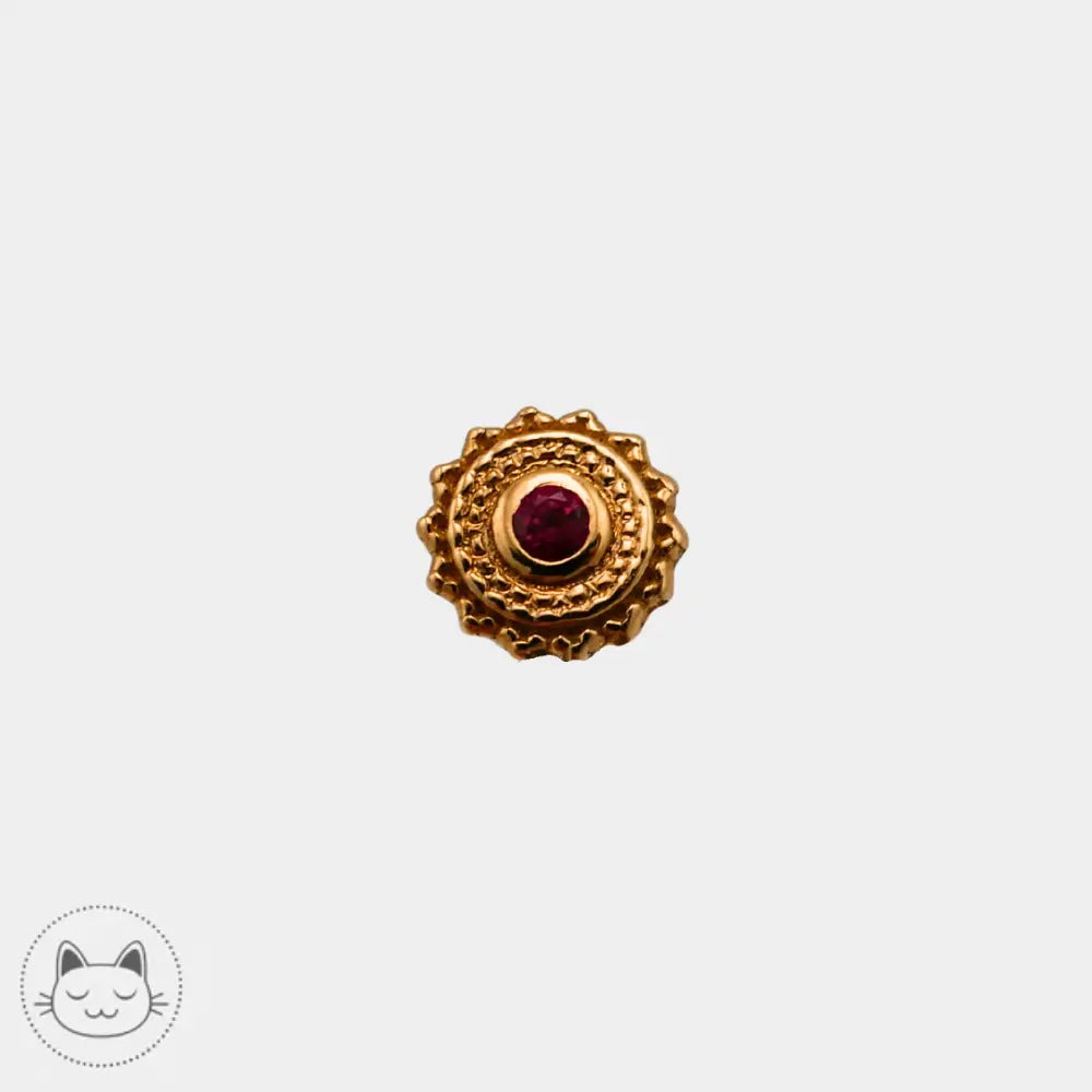 Cabochon BVLA Afghan en or 14k avec rubis rouge 4 mm pour piercing