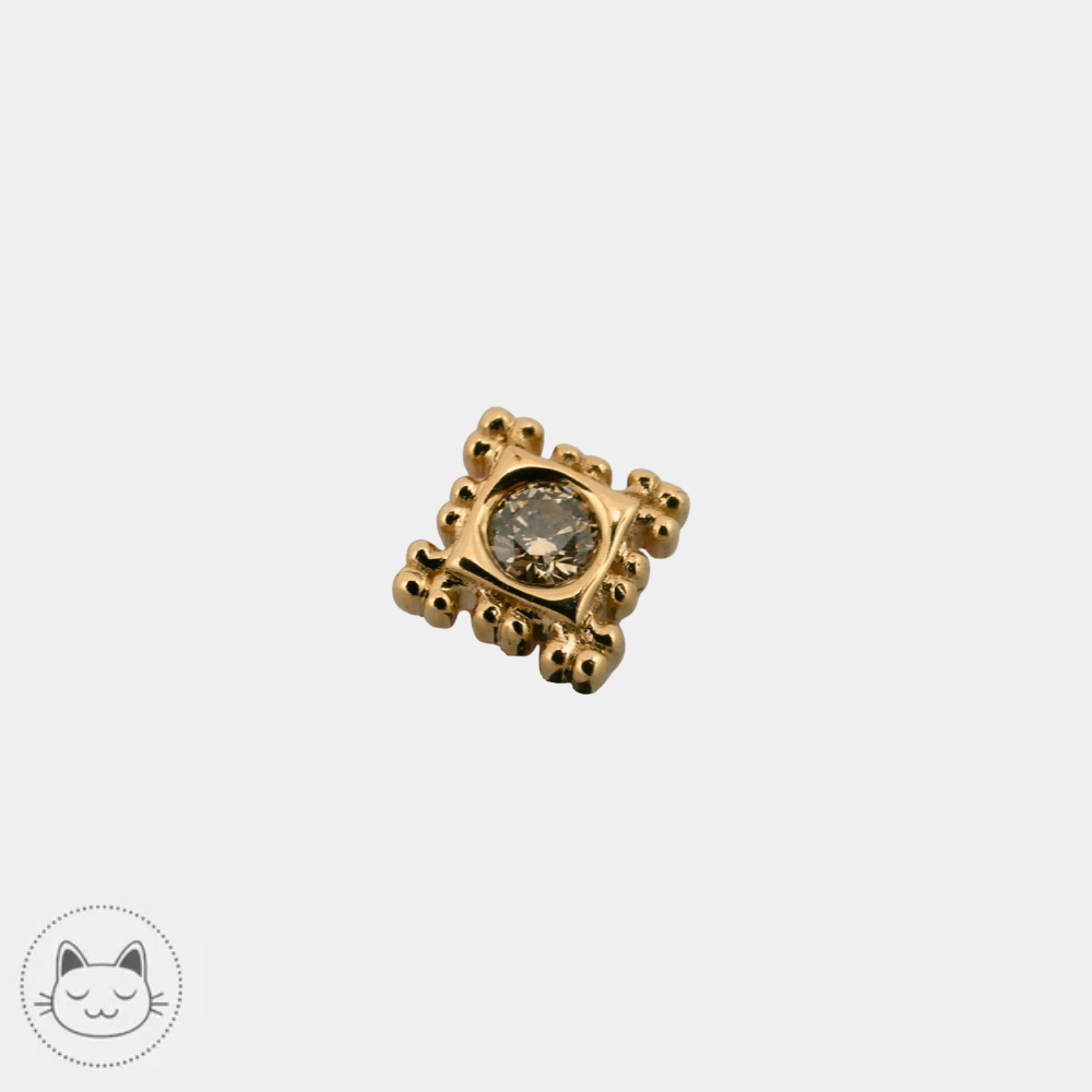 Bijou BVLA Flourish Illusion en or 14 carats avec diamant champagne 4 mm