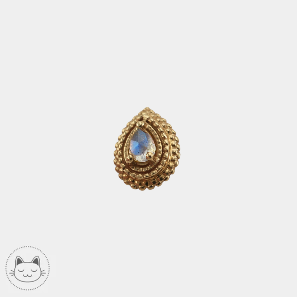 Bijou piercing BVLA pierre labradorite 8x6 mm
