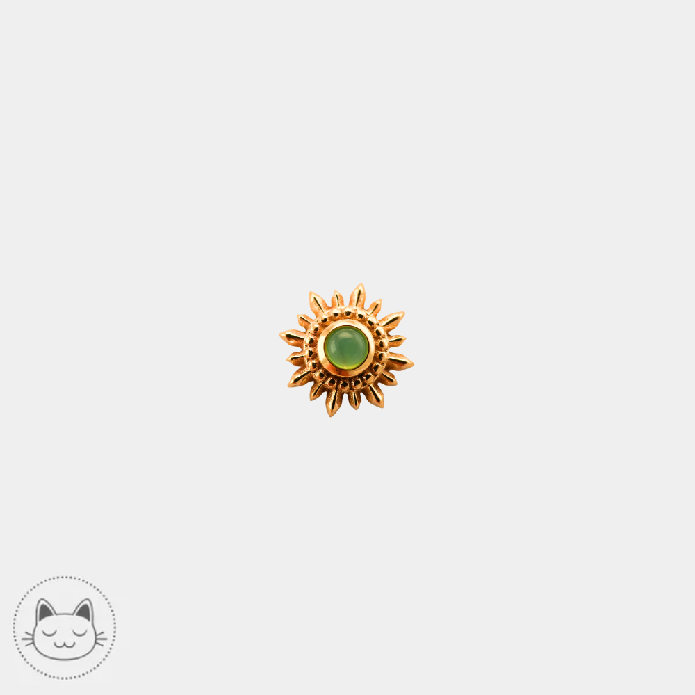 Bijou piercing BVLA Mini Compas en or 14 carats avec chrysoprase