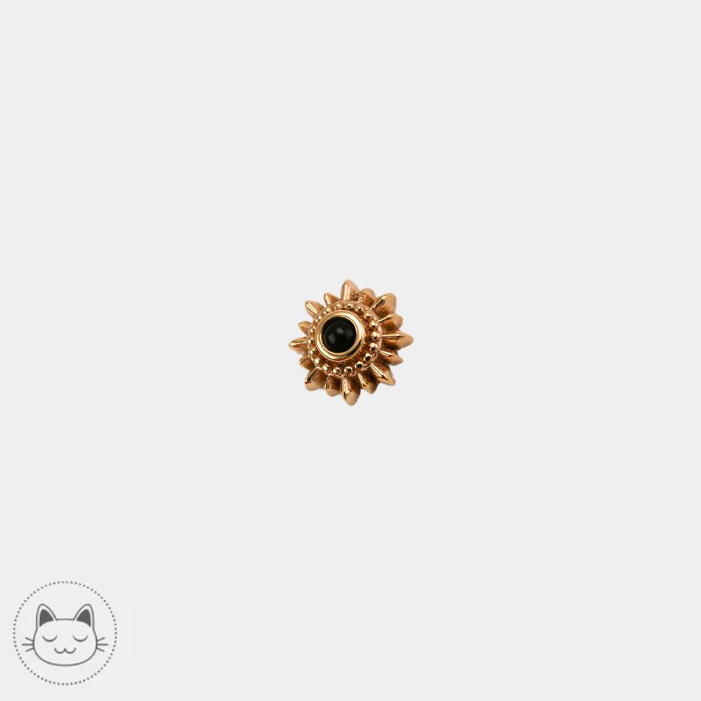 Piercing BVLA Mini Compass onyx noir 6 mm pour helix et tragus
