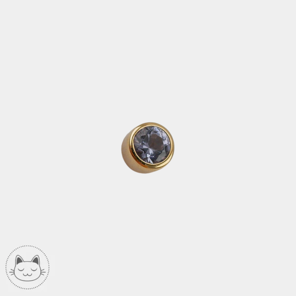 Bijou piercing BVLA avec tanzanite 2 mm