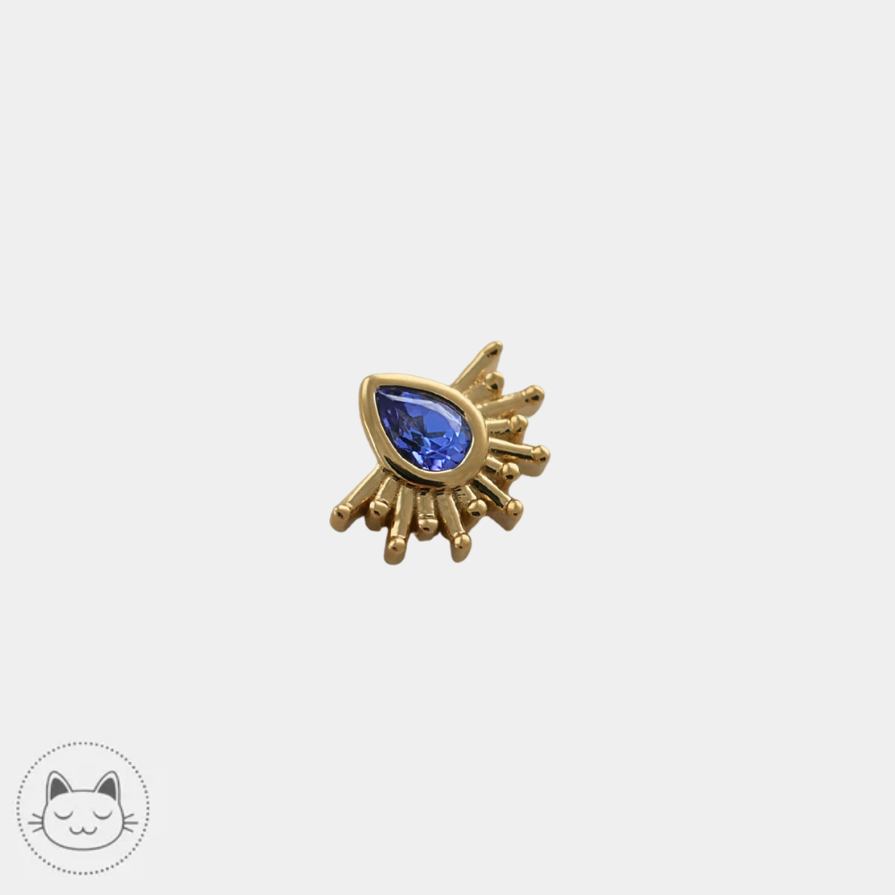 BVLA Threaded end or jaune 14K pour helix lobe et conch