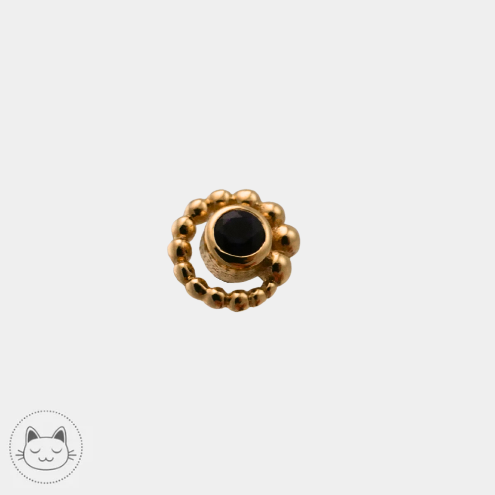 Bijou BVLA Tiny Beaded Swirl en or jaune 14 carats avec améthyste