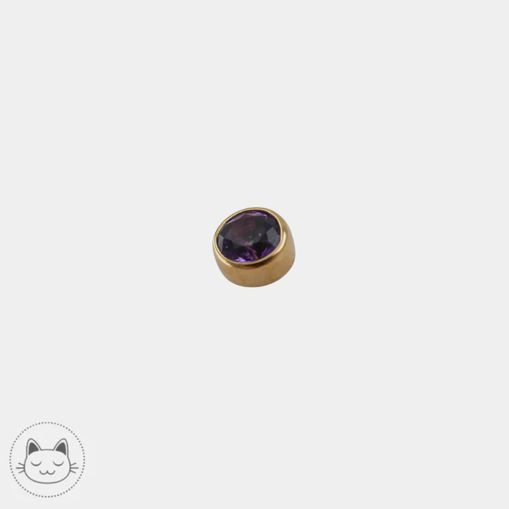 Bijou BVLA round bezel avec améthyste 2 mm
