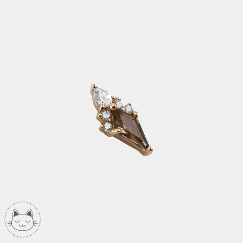 Buddha Jewelry Afterglow quartz fumé pour lobe hélix et conch