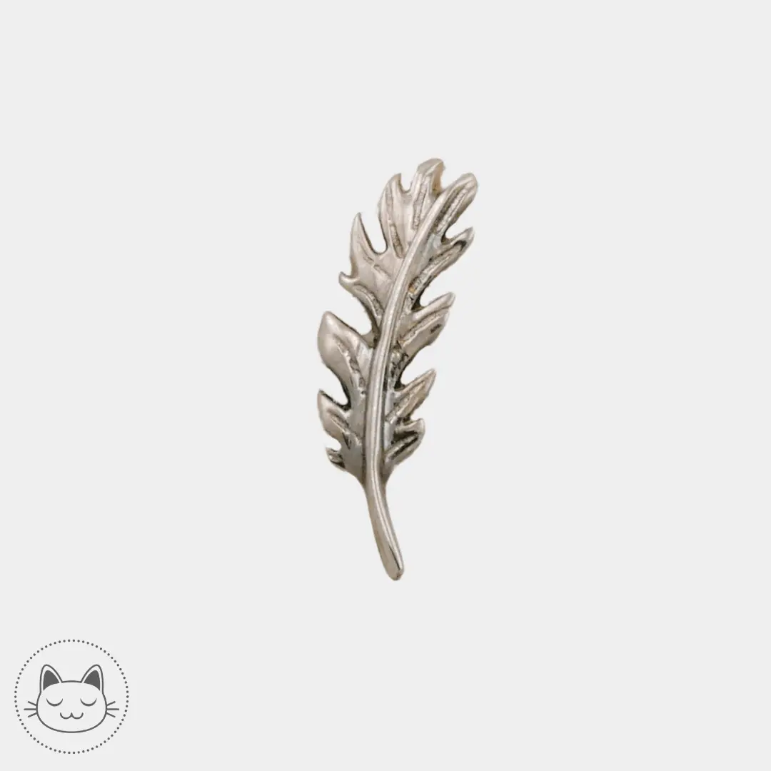 Bijou Auris grande plume Phoenix or blanc 14k