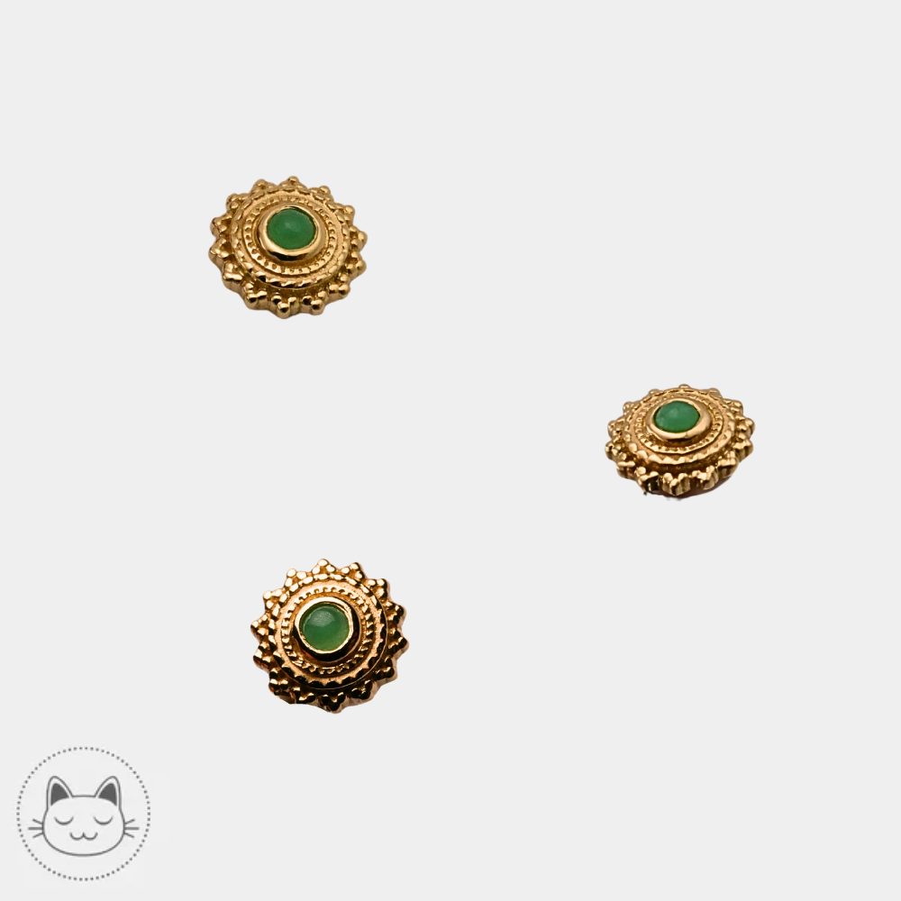 Vue du BVLA Afghan or jaune serti de chrysoprase