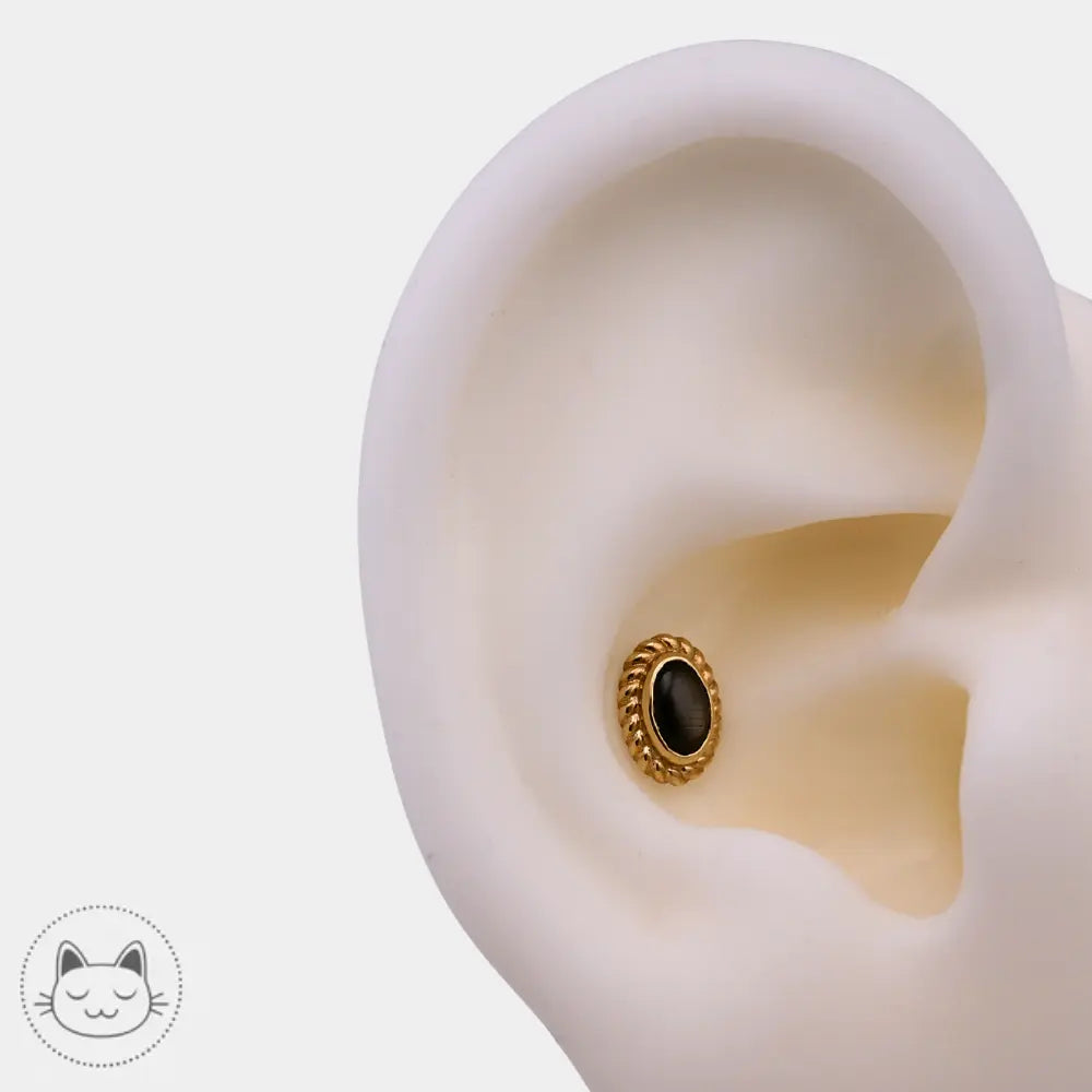 Bijou BVLA Oval Raine or 14K avec saphir chocolat