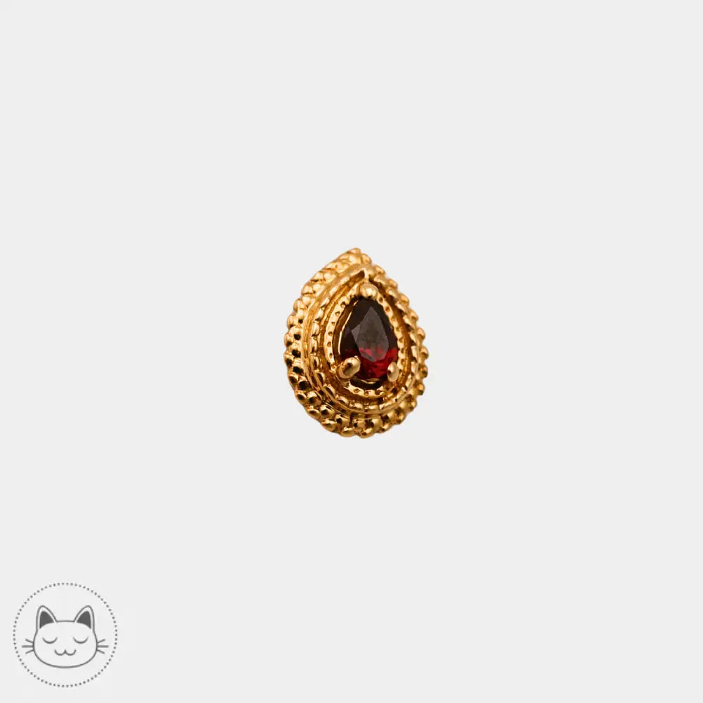 Piercing BVLA or jaune serti d’un rubis