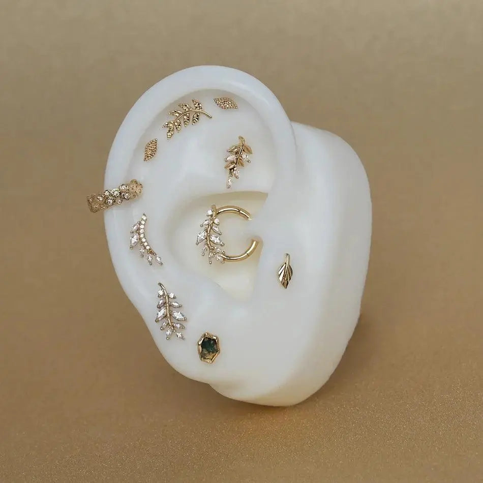 Buddha Jewelry - Botaniste - Or 14K et Zircon blanc - Kawaii Place piercing 