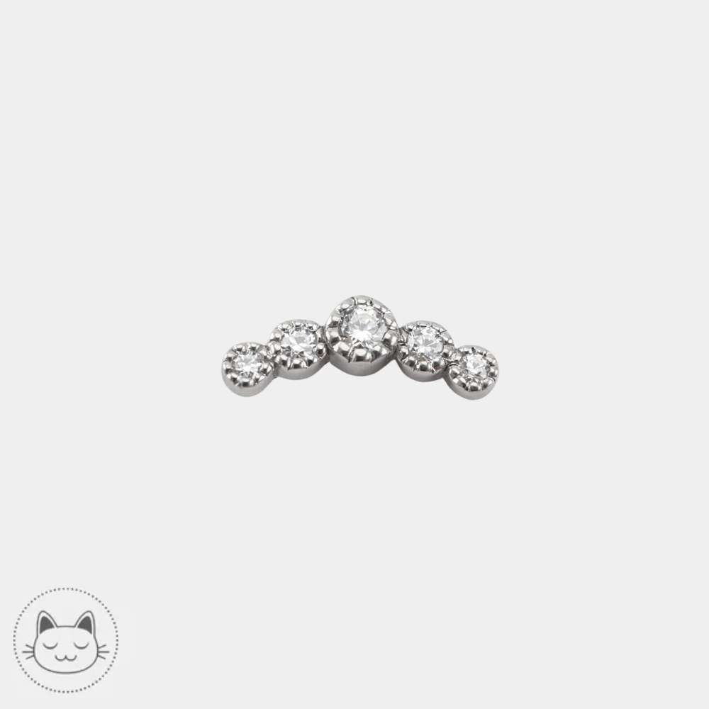 Bijou Buddha Jewelry Infinity en or blanc 14 carats avec zircons blancs