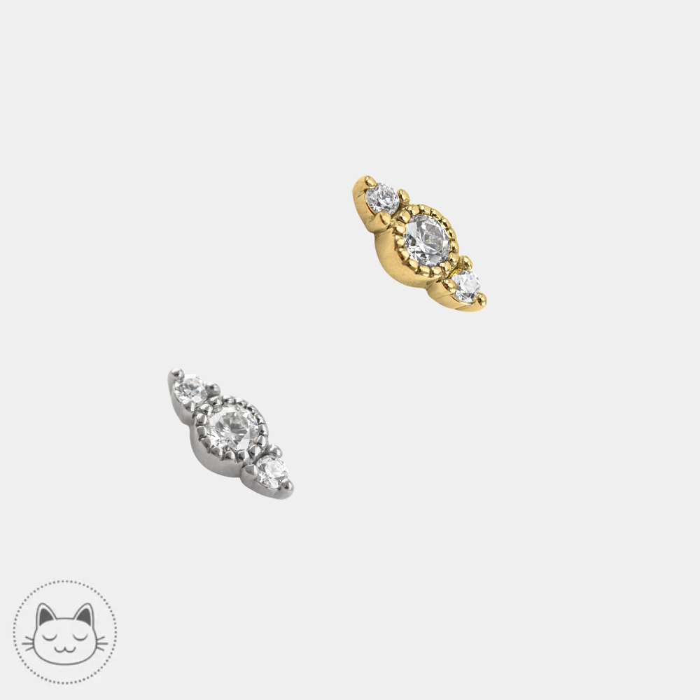 Bijou Buddha Jewelry Lucien avec zircons blancs pour conch ou rook