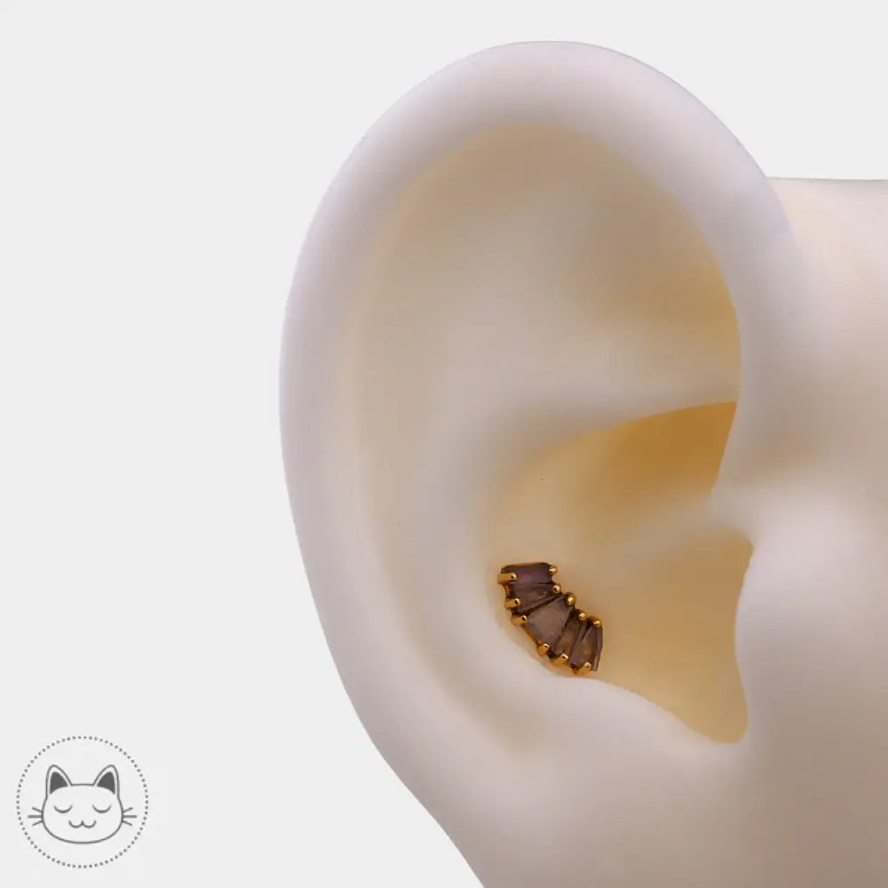 Sacred Symbols D2 piercing améthyste or 14 carats