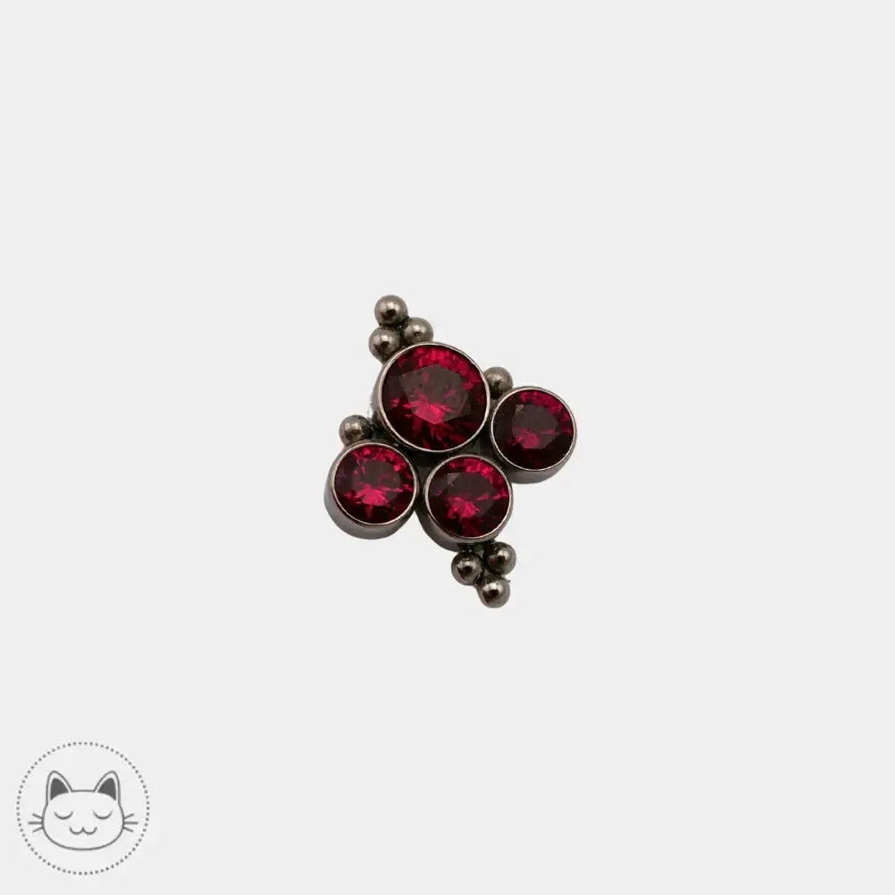 Stud de piercing titane zircon rouge LeRoi