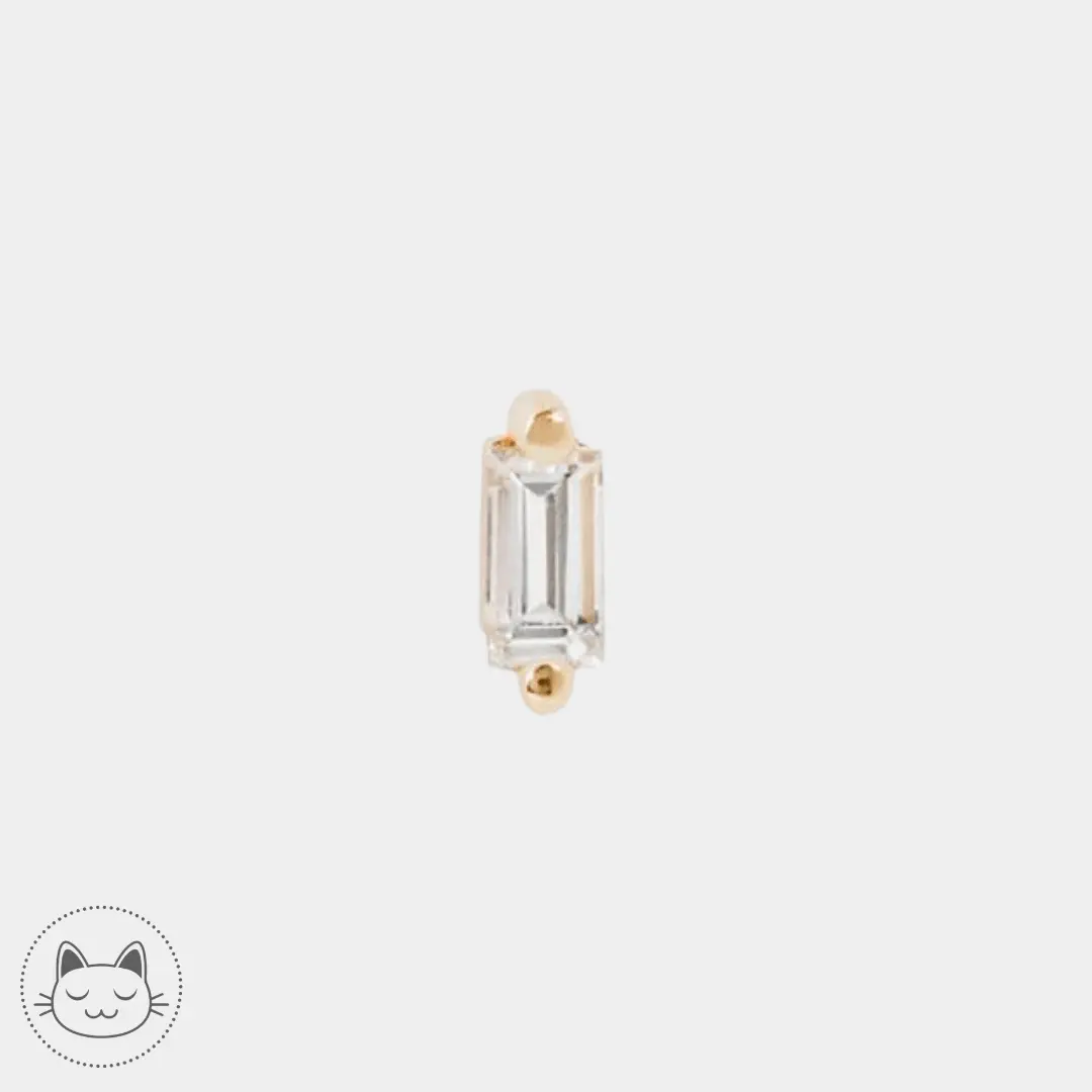 Charm Paris Buddha Jewelry or 14 carats avec topaze blanche