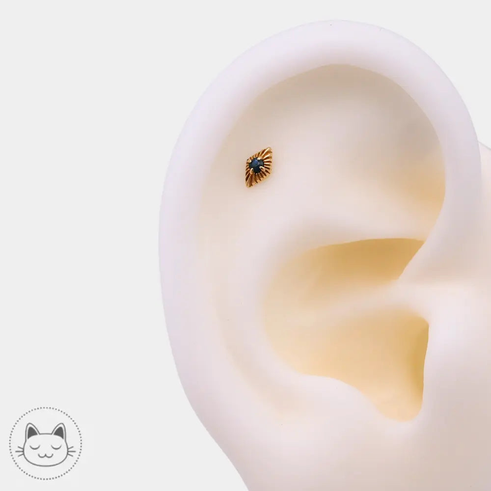 Bijou piercing saphir bleu nuit Sacred Symbols D58