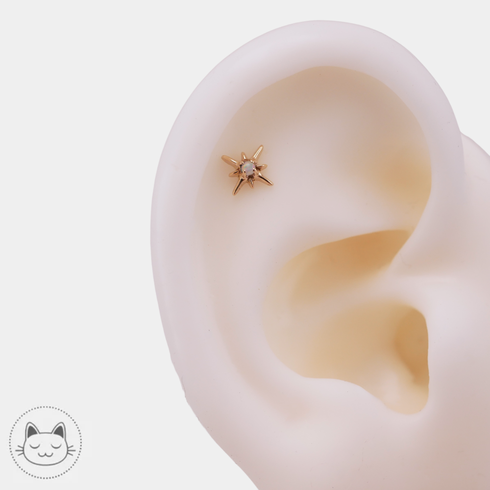 Bijou Sacred Symbols D8 avec opale pour piercing d’oreille