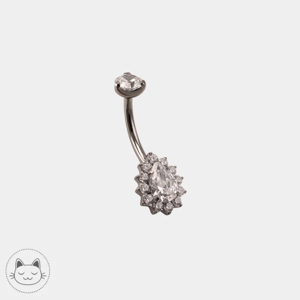 Bijou Invictus avec zircons blancs pour piercing nombril