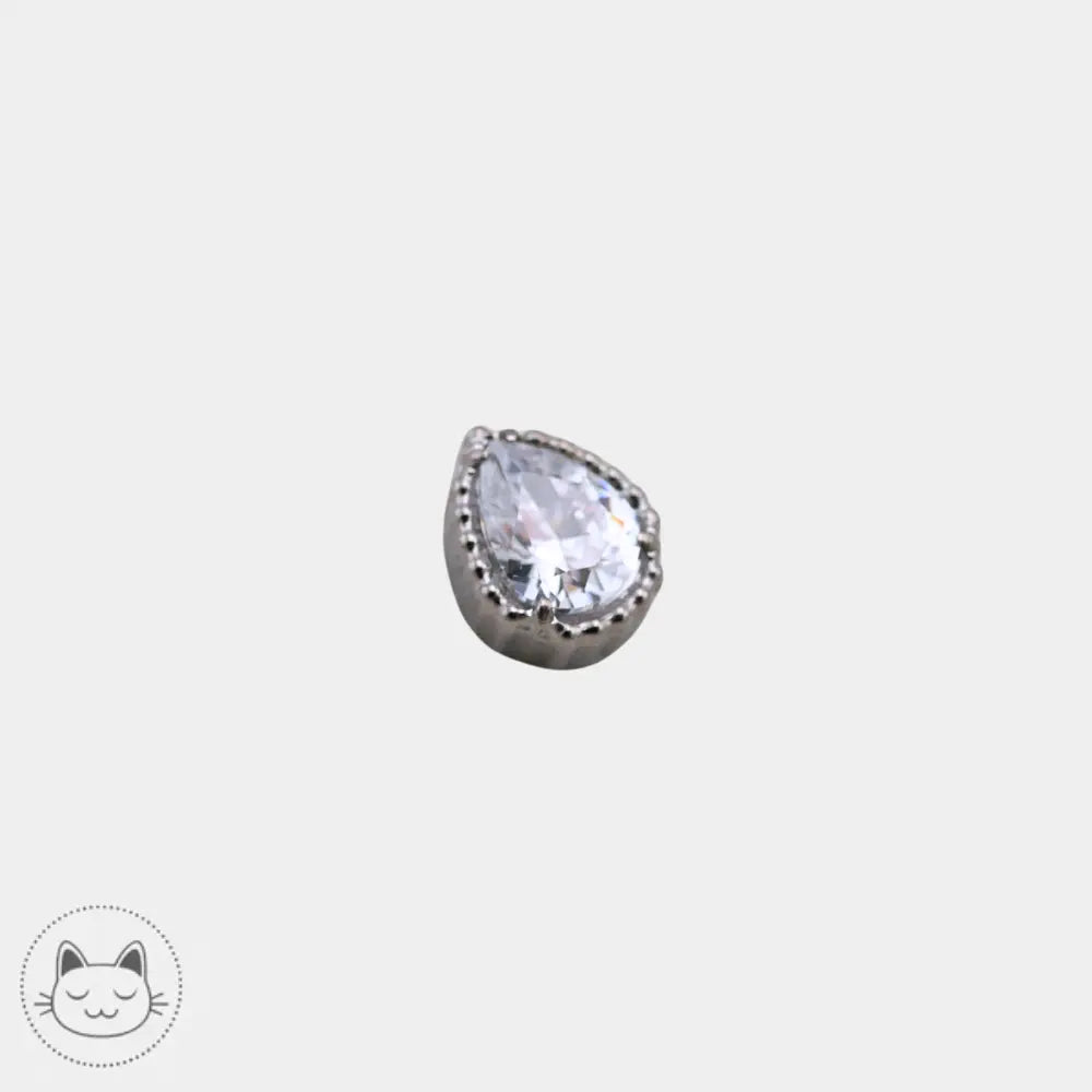 Bijou de piercing Invictus Milgrain Pear doré ou argenté