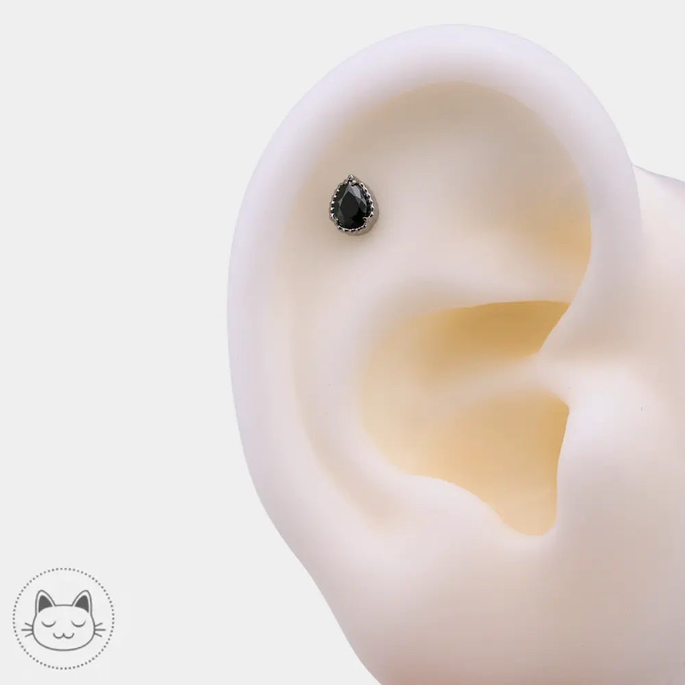 Bijou de piercing Invictus Dark Milgrain Pear doré ou argenté