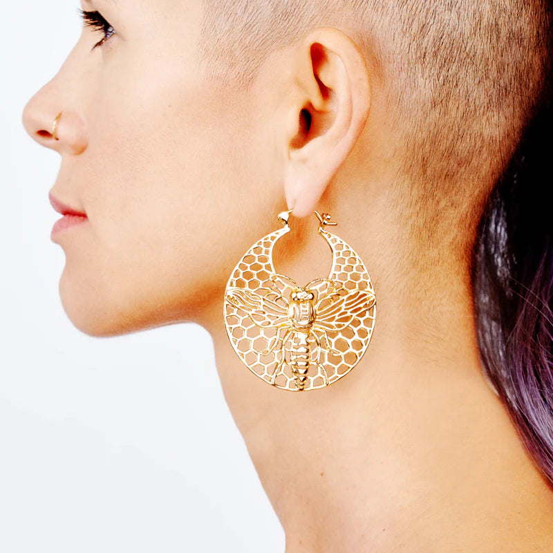 hoop earrings Tawapa laiton doré Lille Kawaii Place