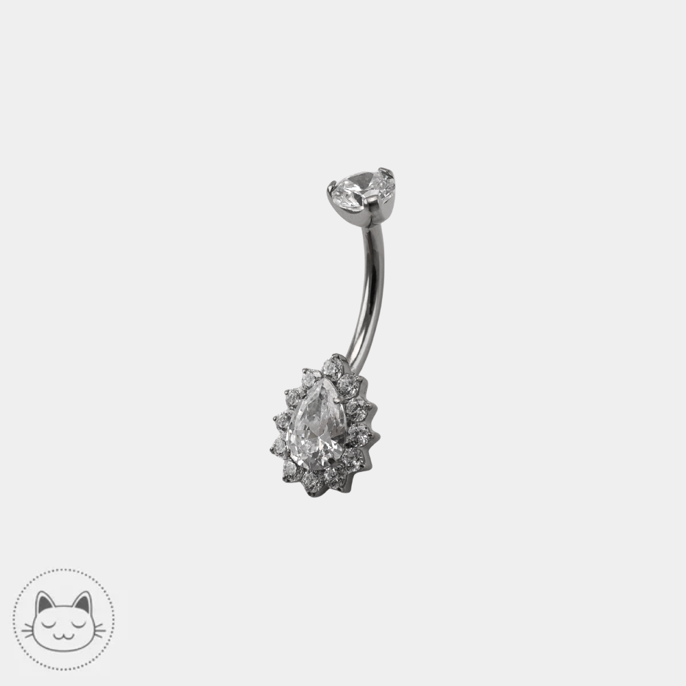 Bijou nombril Invictus en titane ASTM F136 serti de zircons blancs