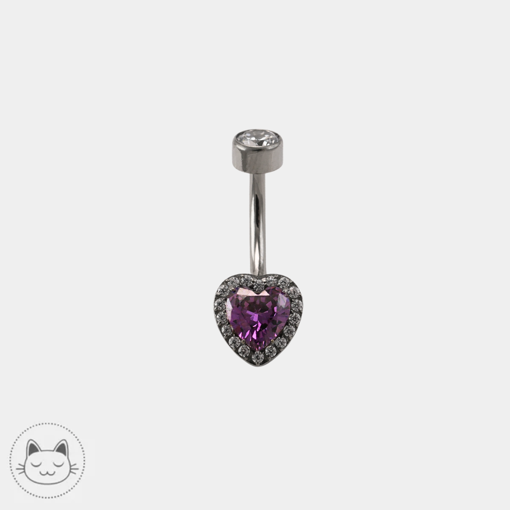 Bijou Invictus avec zircon violet et zircons blancs