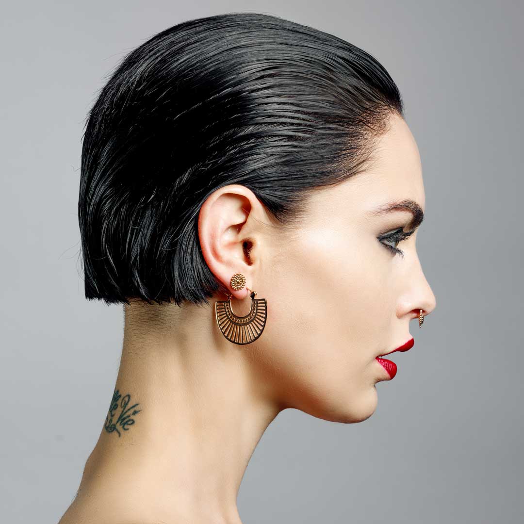 anneau oreille plaqué or jaune 18k Tawapa bijou