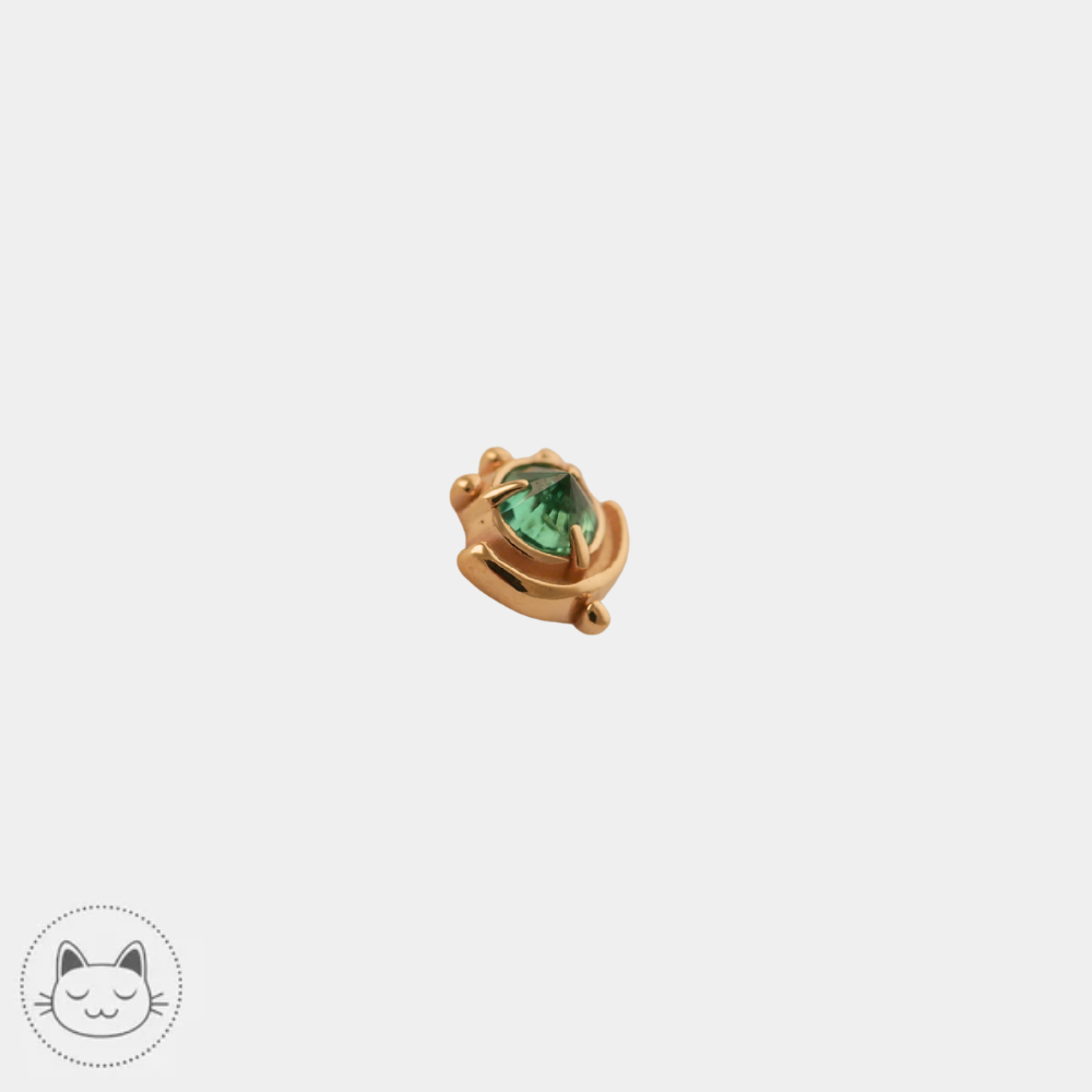 Embout de piercing Sacred Symbols ND18 serti d'une émeraude verte