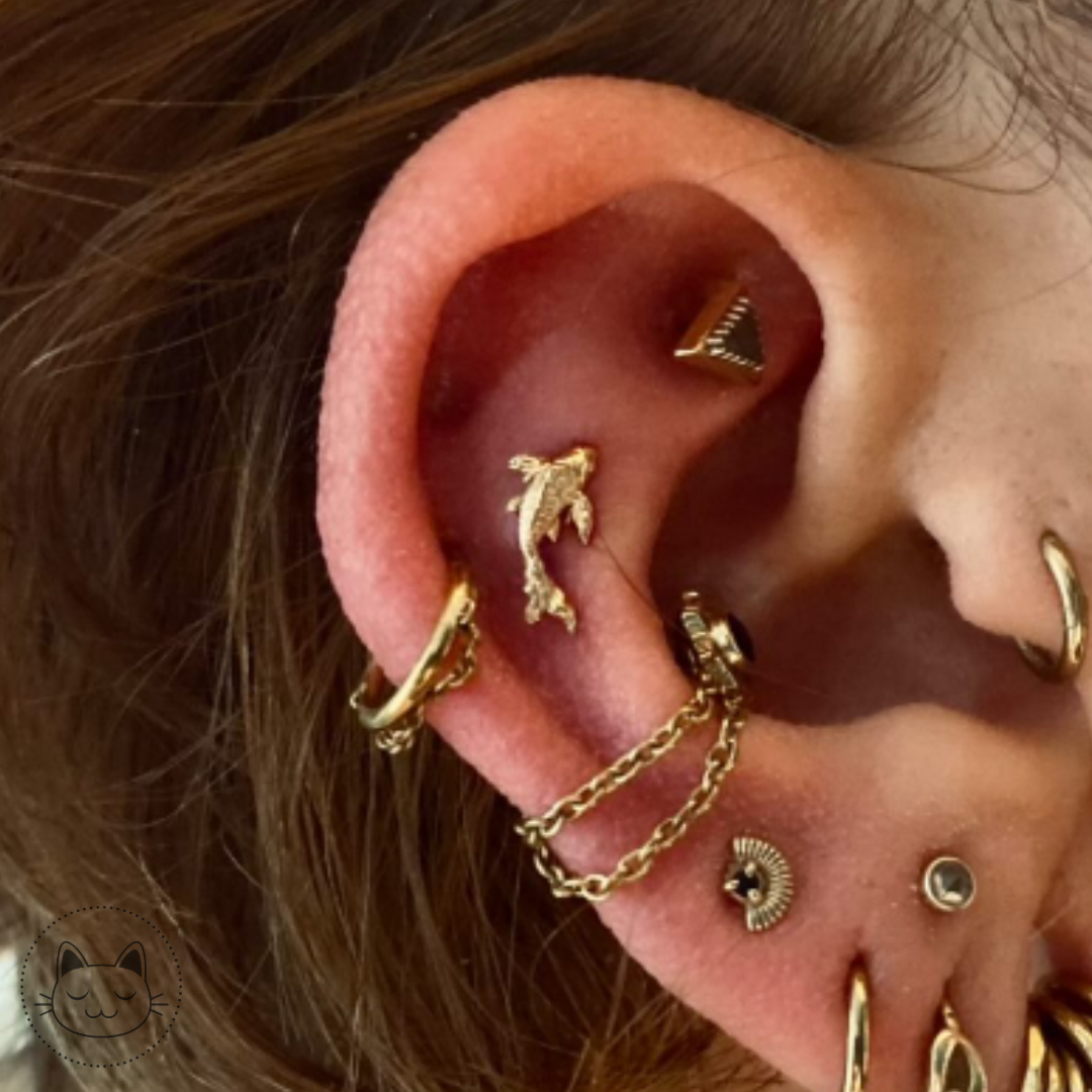 Naga - Carpe Koï - Or jaune Kawaii Place piercing