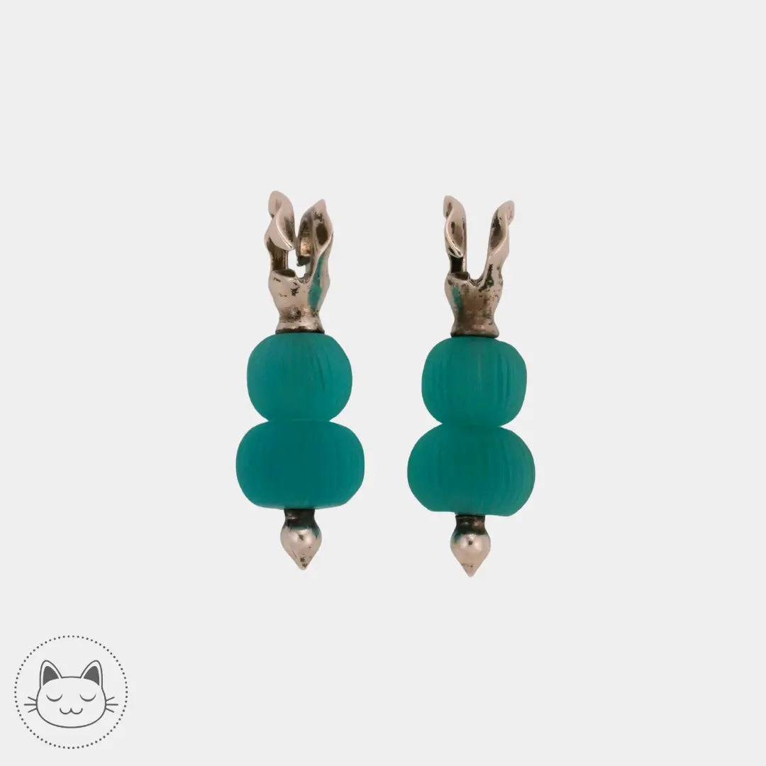 Paire de poids en laiton argenté et verre Kawaii Place piercing