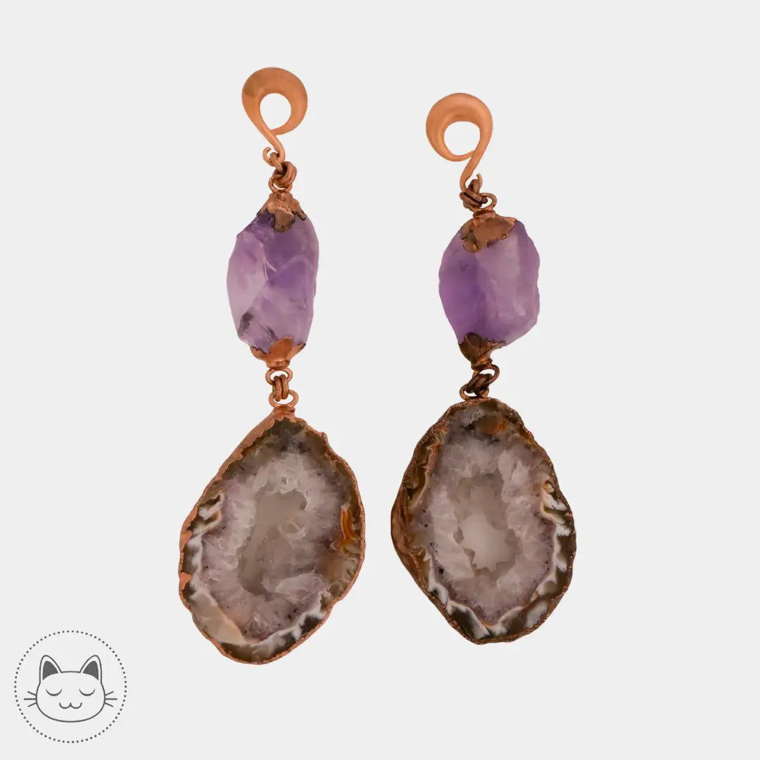 Poids laiton et améthystes Kawaii Place piercing