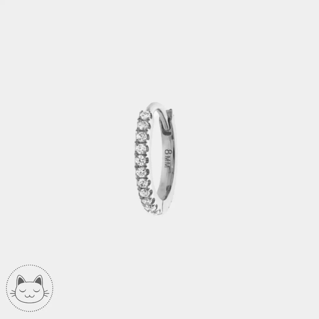 Maria Tash - Diamond Eternity Hoop Earring or blanc Kawaii Place piercing