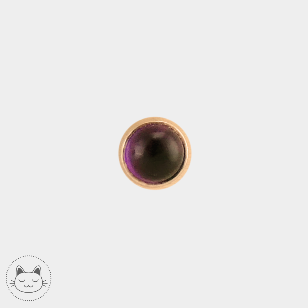 BVLA - Cabochon - Or jaune et améthyste Kawaii Place piercing