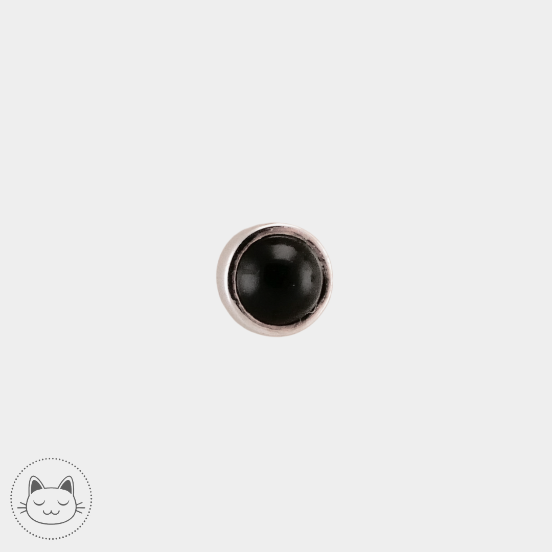 BVLA - Cabochon - Or blanc et Onyx Kawaii Place piercing