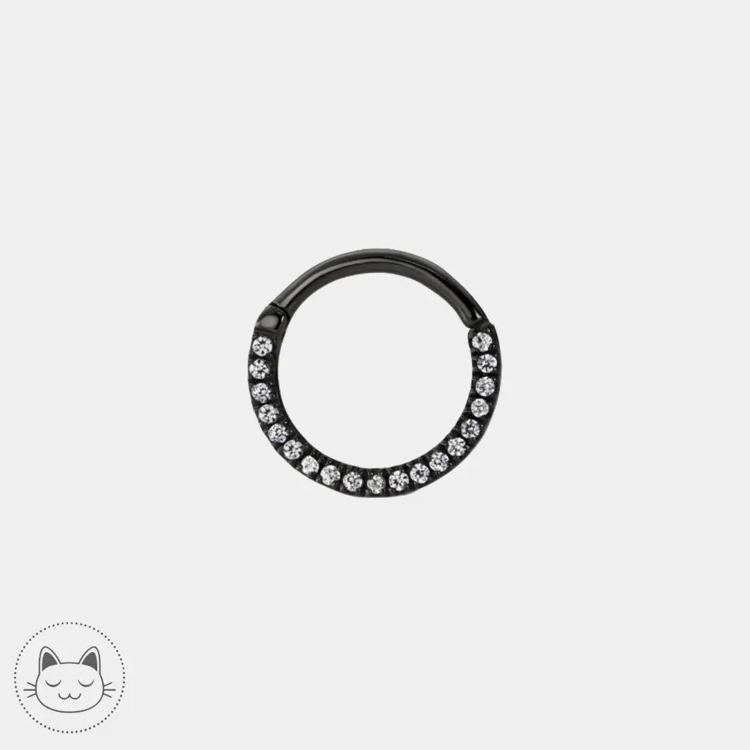 Cubic Zirconia Horizontal Eternity Hoop Earring