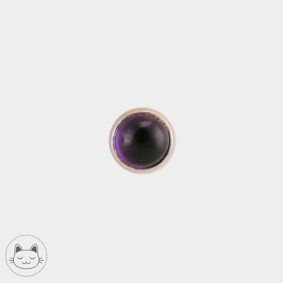 BVLA - Cabochon - Or blanc et améthyste Kawaii Place piercing