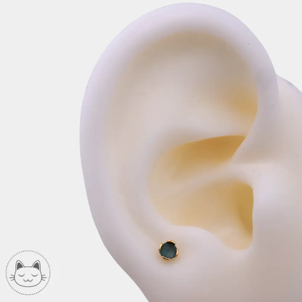 Buddha Jewelry - Peekaboo - Topaze bleue sablée Kawaii Place piercing