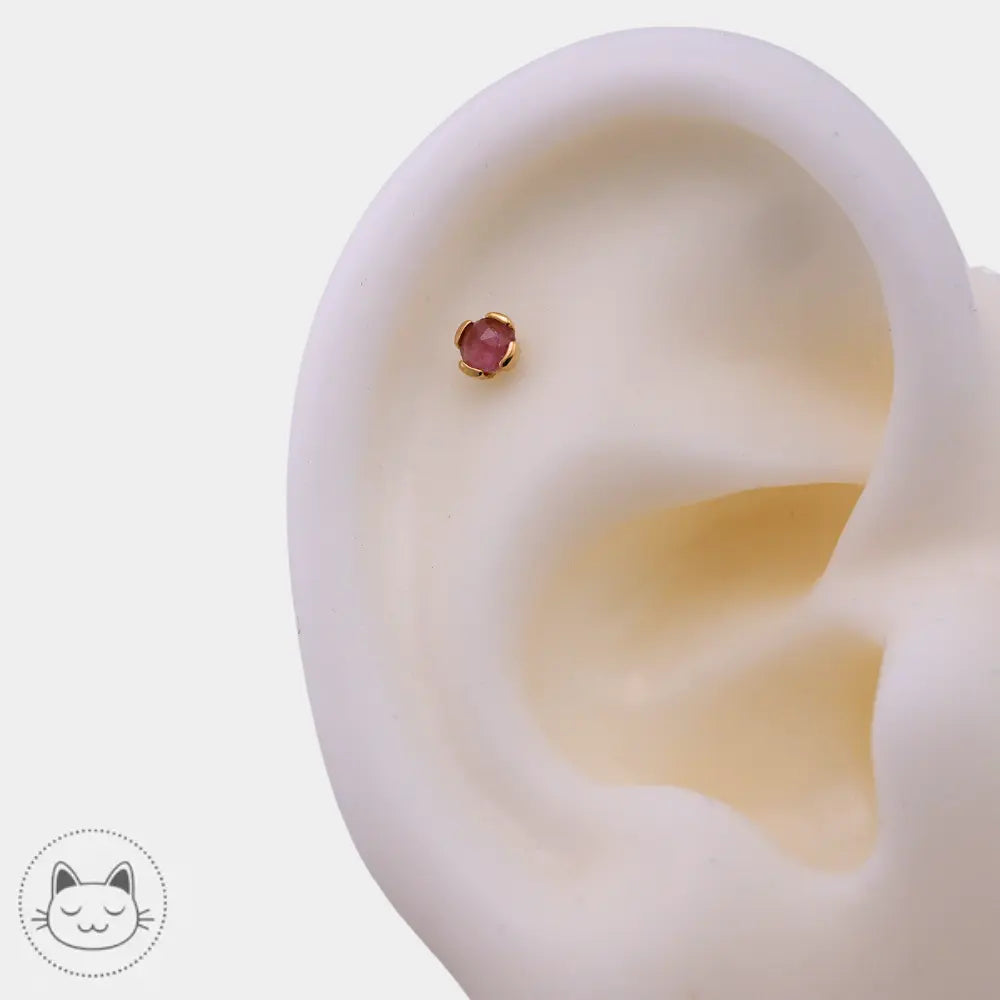 Buddha Jewelry - Peekaboo - Tourmaline rose Kawaii Place piercing