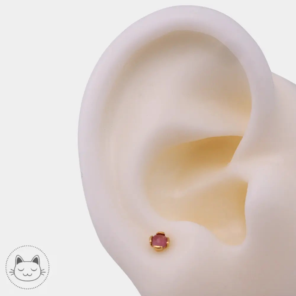 Buddha Jewelry - Peekaboo - Tourmaline rose Kawaii Place piercing