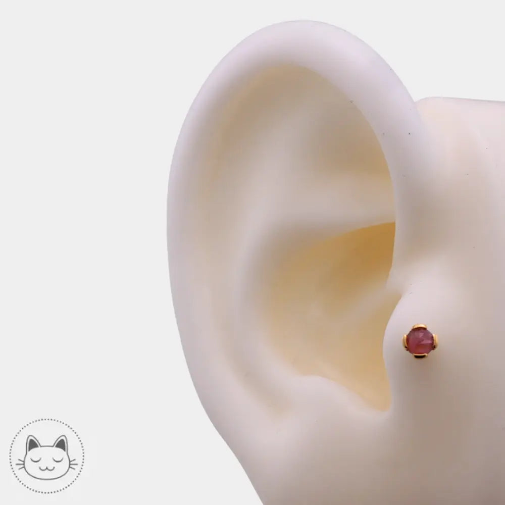 Buddha Jewelry - Peekaboo - Tourmaline rose Kawaii Place piercing